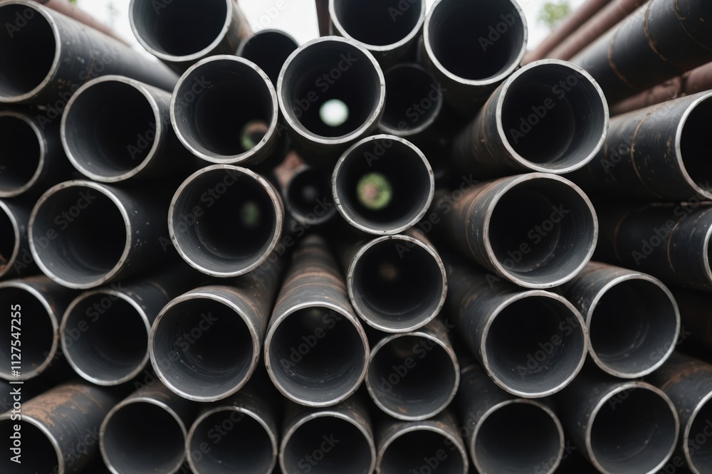Round black steel pipe background Round black steel pipe background