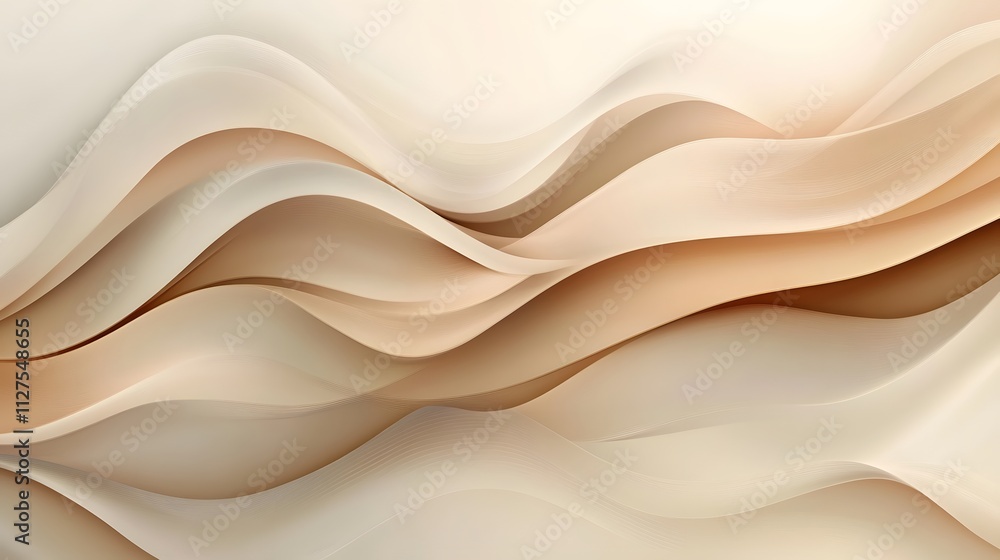 Obraz premium Stylish color waves in muted beige and brown