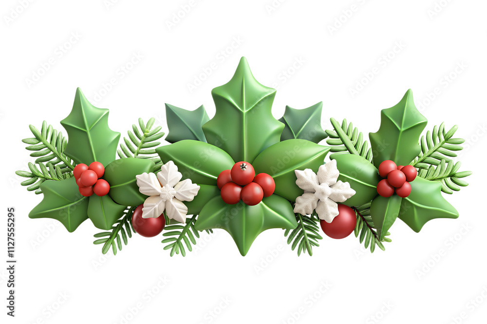 Christmas tree branches with berries -  Christmas Decoration
