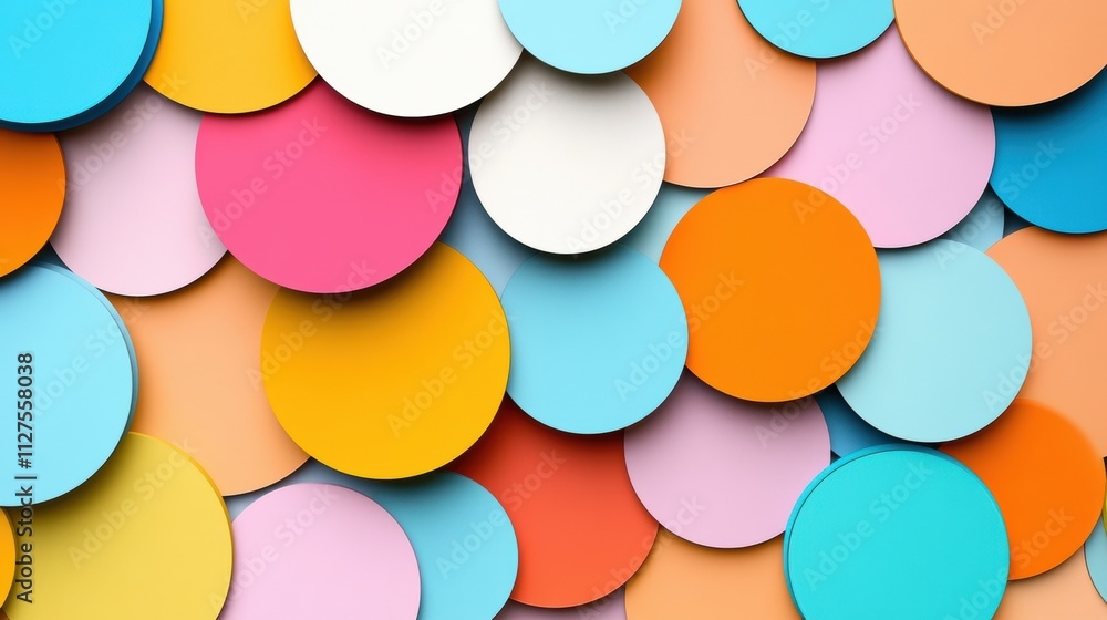 Colorful overlapping circles in vibrant hues create a playful abstract background, AI Colorful overlapping circles in vibrant hues create a playful abstract background, AI