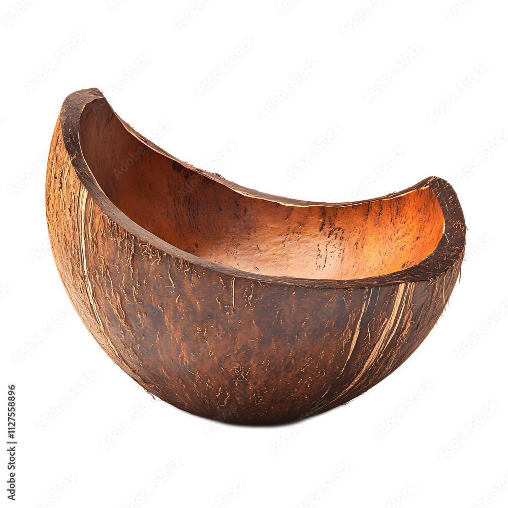 Fototapeta premium Natural Wooden Bowl Showcasing Rustic Handcrafted Craftsmanship