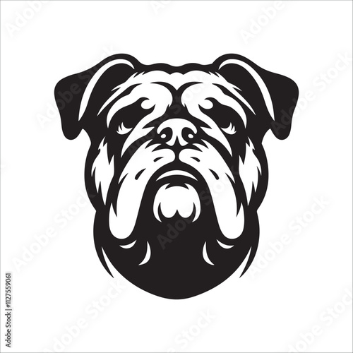 bull dog head vector photo