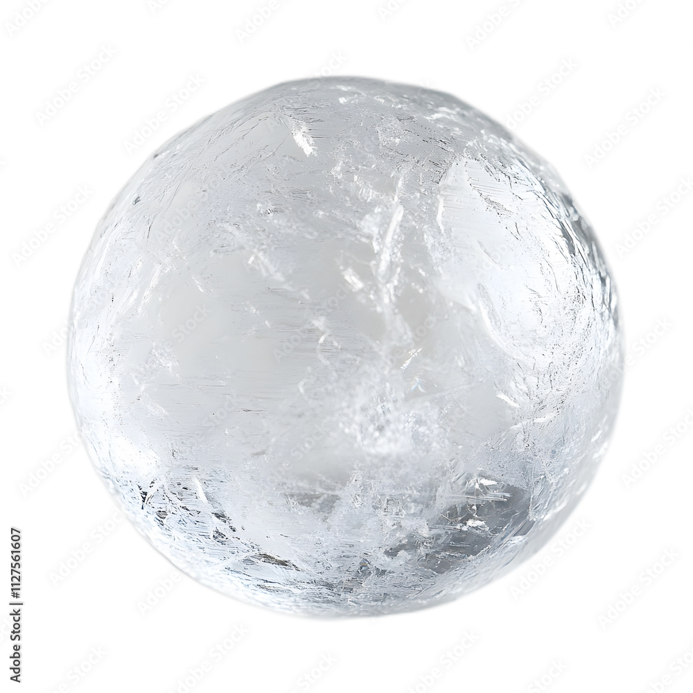 Crystal Clear Ice Sphere on Transparent Background for Creative Use Crystal Clear Ice Sphere on Transparent Background for Creative Use