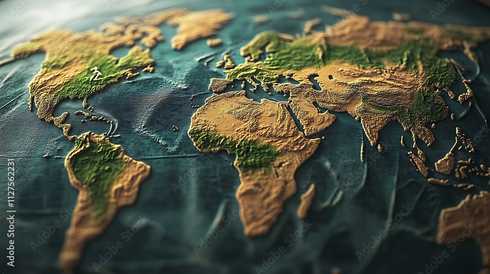 A detailed relief map of the world showcasing continents and topographical features. A detailed relief map of the world showcasing continents and topographical features.