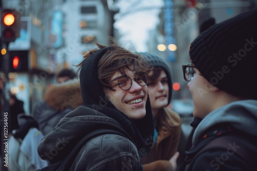 Youthful Faces in Urban Background with Soft Blur