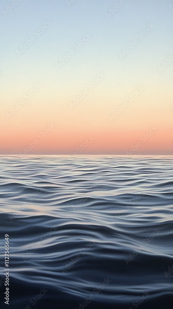 Obraz premium A serene ocean view at sunset, showcasing gentle waves and a pastel sky.