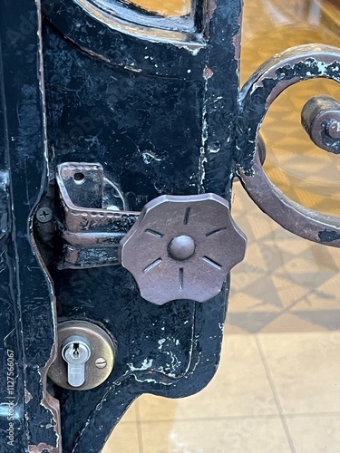 Photography Door handle on a metal gate