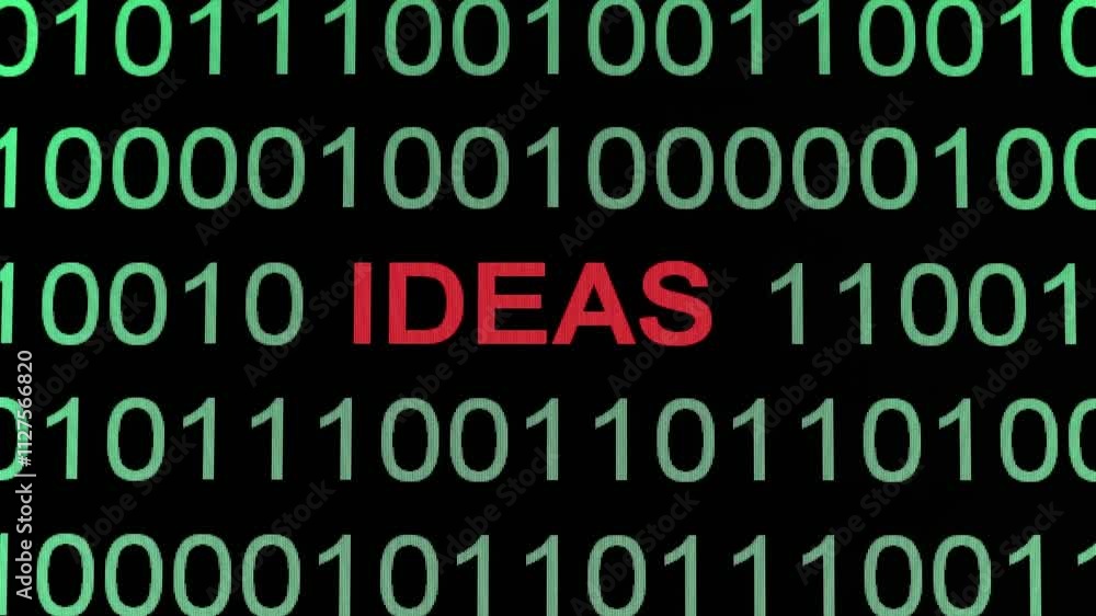 Idea text on the screen data glitch concept Idea text on the screen data glitch concept