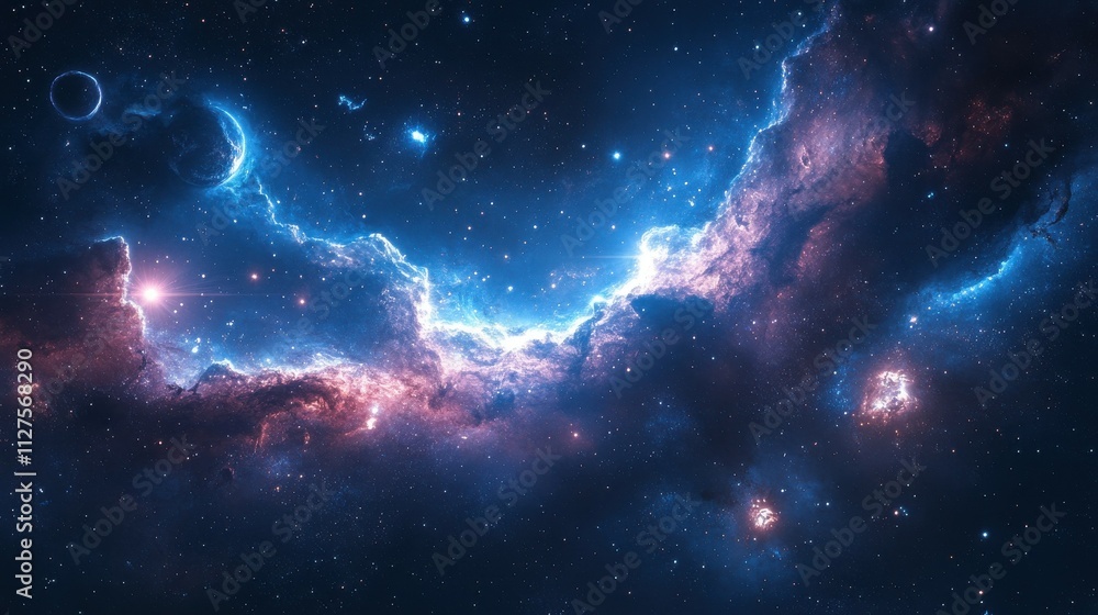 Fototapeta premium Celestial bodies creating a cosmic dance.