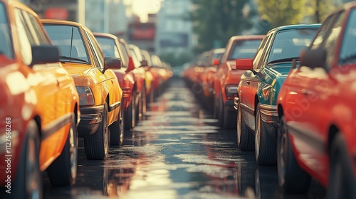 Wallpaper Mural Cars in a row. Used car sales Torontodigital.ca