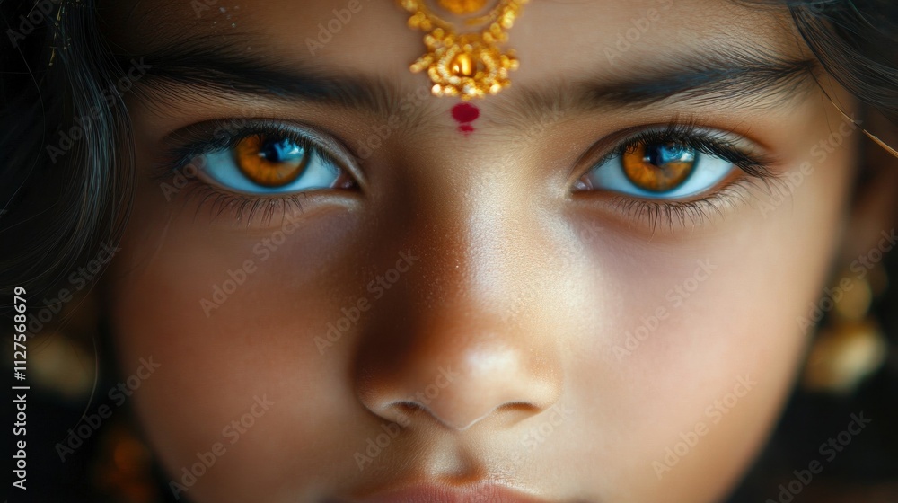 Close-up of a young Indian girl with a bindi Close-up of a young Indian girl with a bindi
