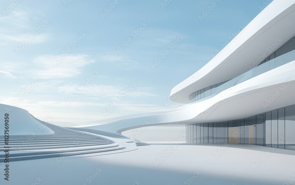 Minimalist modern art building space structure Minimalist modern art building space structure