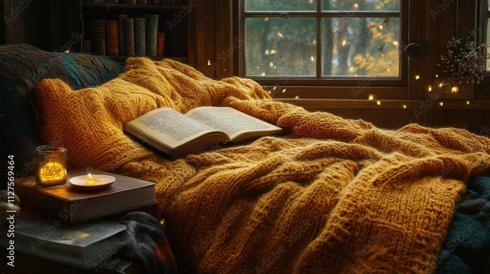 Cozy blanket and a good book Cozy blanket and a good book