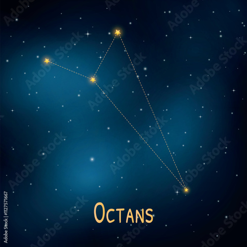 Octans constellation in night sky: stars and cosmic patterns for astronomy enthusiasts.