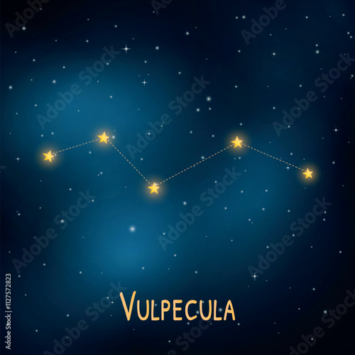 Vulpecula constellation in starry night sky.