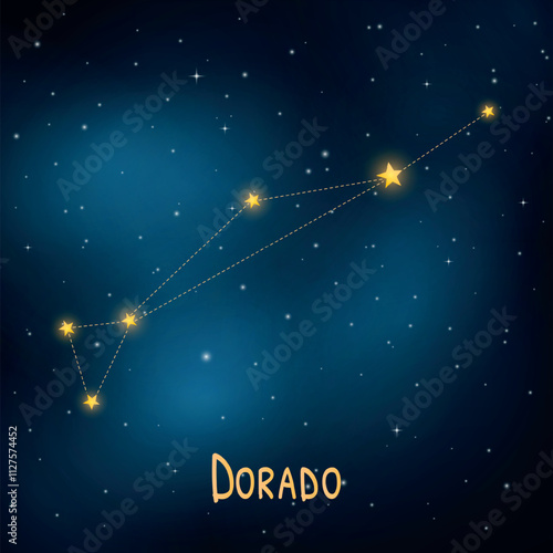 Dorado constellation in a starry night sky.