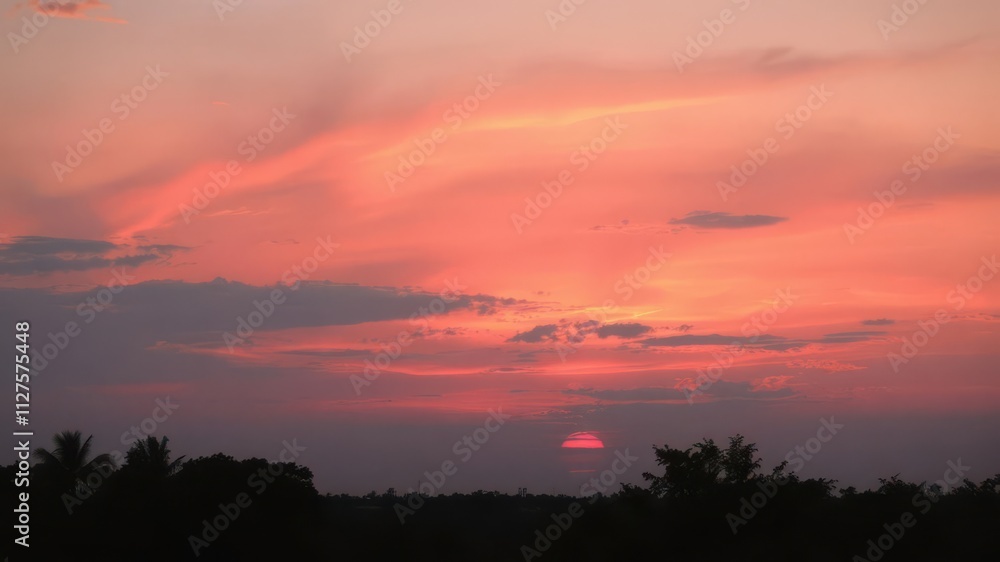 Vibrant shades of pink, orange, and purple mingle in the sky during sunset, sky Vibrant shades of pink, orange, and purple mingle in the sky during sunset, sky