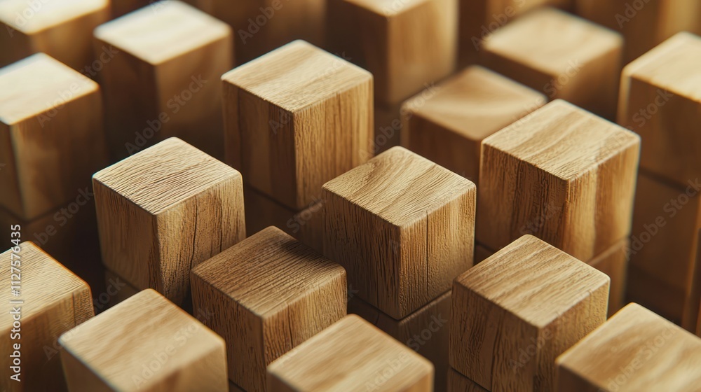 Wooden blocks coming together, symbolizing teamwork and the collective effort to build something meaningful Wooden blocks coming together, symbolizing teamwork and the collective effort to build something meaningful