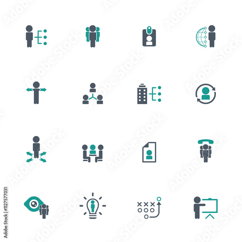Universal business management and human resources icon set. Universal icons for web and mobile. Vector.