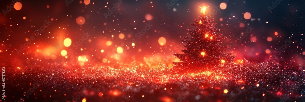Festive Celebration, Warm Glow Lights Scatter in Winter Forest Nightscape for Holiday Stock Festive Celebration, Warm Glow Lights Scatter in Winter Forest Nightscape for Holiday Stock