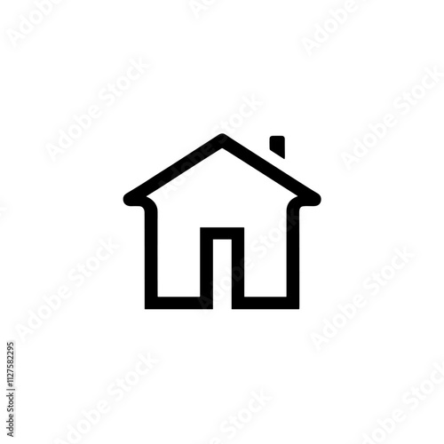Simple House Outline Icon for Real Estate, Housing, and Residential Property - Perfect for Architecture and Construction Projects