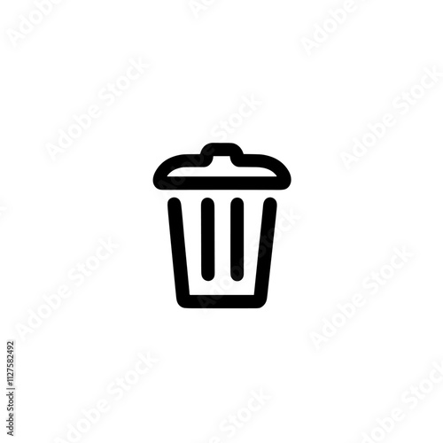 Trash Can Icon for Deleting Files, Waste Disposal, Cleanup, and Recycling Management