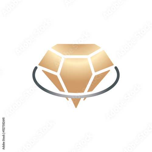 Gold luxurious diamond logo icon design vector illustration
