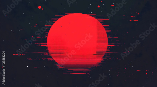 夜空を彩る赤とオレンジの天体、グラフィックデザインの魅力 generative ai