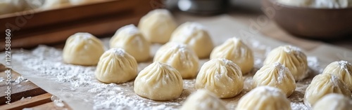 Raw Dumplings Ready for Cooking