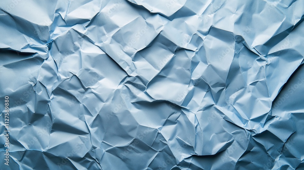 Obraz premium Crinkled Blue Paper Texture Background
