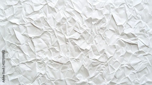 Crinkled White Blank Sheet of Paper Texture 