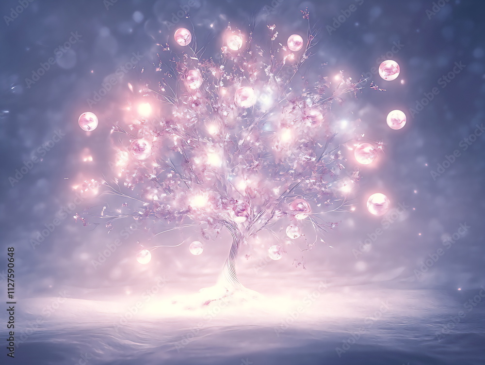 Naklejka premium christmas tree with lights