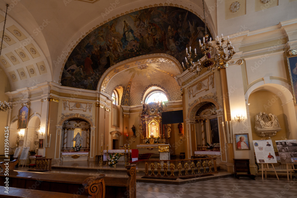 Fototapeta premium Interior of St. Martin's Church in Kępno, Poland