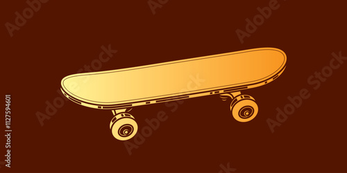 Retro skateboard. Original vector illustration in vintage style. T-shirt design.