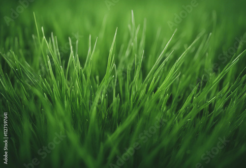 Fresh long green grass isolated against a flat background