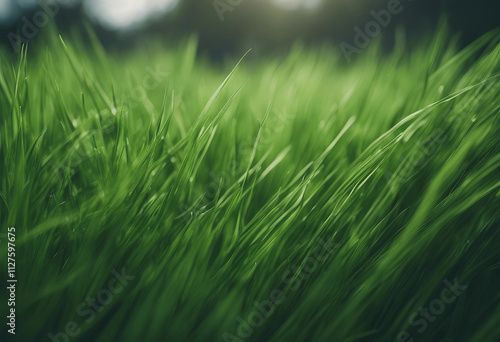 Wallpaper Mural Fresh long green grass isolated against a flat background Torontodigital.ca