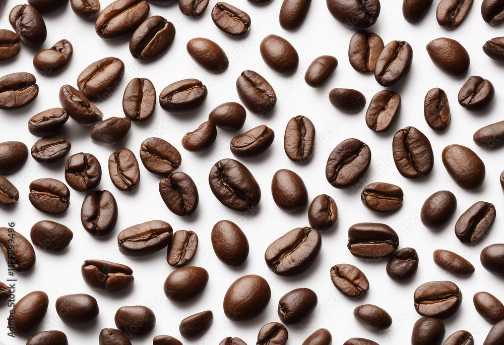Obraz premium Collection of coffee beans isolated on white background