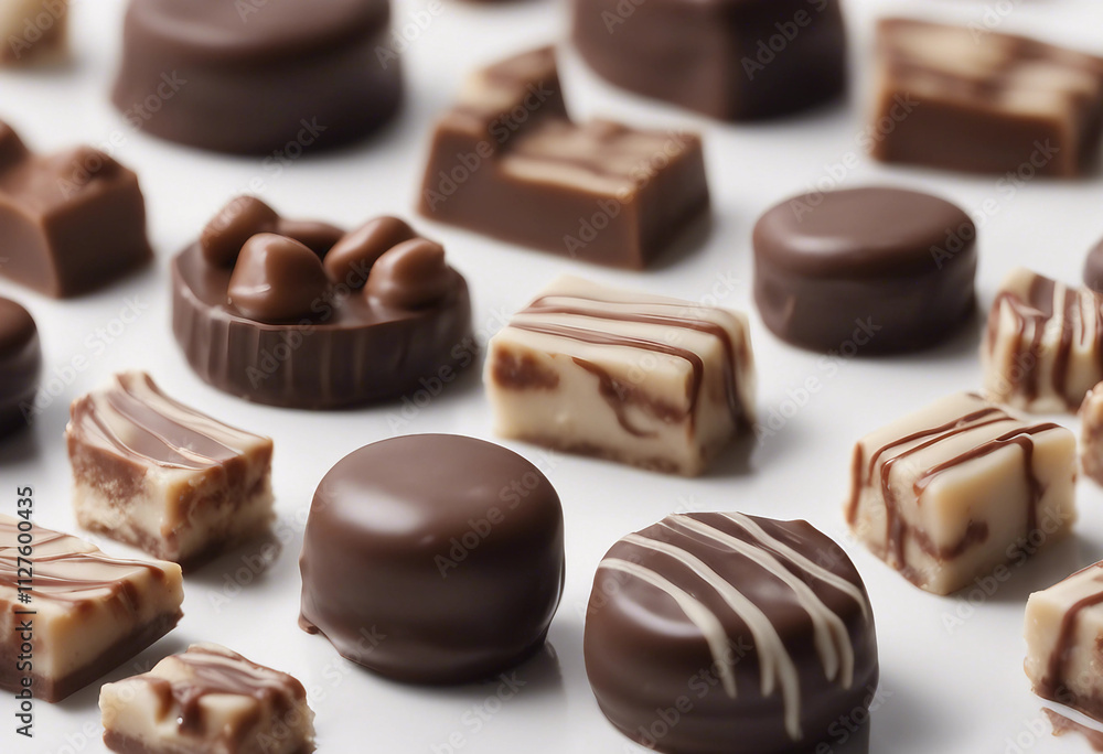 Collection of chocolate pralines isolated on transparent or white background Collection of chocolate pralines isolated on transparent or white background