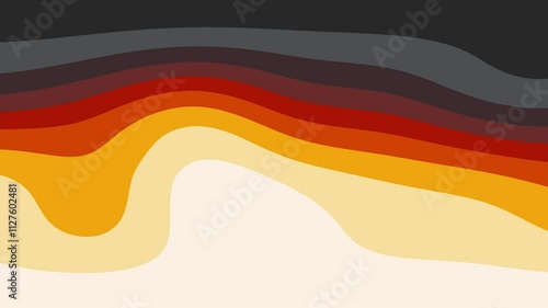Abstract Wavy Layers Design in Warm Hues:  A Vibrant and Organic Digital Art Piece