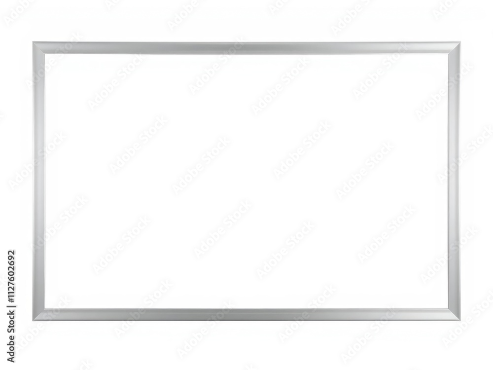 Blank white board with sleek modern frame, isolated on white background, office, minimal Blank white board with sleek modern frame, isolated on white background, office, minimal