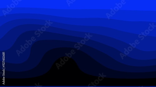 Abstract Blue Wave Layers Deep Ocean Digital Art Background Design