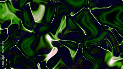 Abstract Swirling Green and Black Liquid Texture Digital Art Background Wallpaper