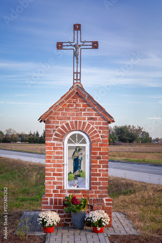 A roadside shrine dedicated to Our Lady photo