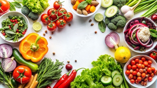 vegetables on a white background