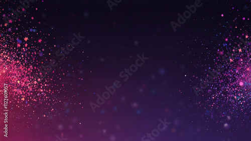 "New Year Celebration with Fiber Optics and Starry Night Background Featuring Blue and Purple Lights and a Cosmic Winter Design"