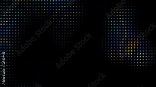 Animated abstract technology black background random dots and grid 4K