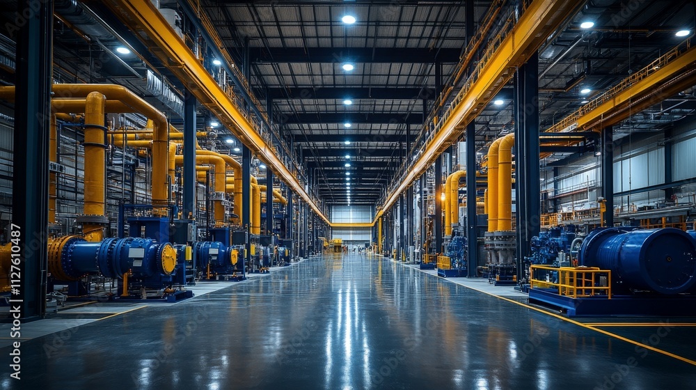 Industrial Piping in High-Tech Factory Industrial Piping in High-Tech Factory