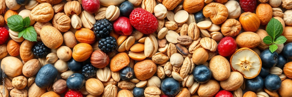 Assorted selection of healthy superfoods including fruits, berries, nuts, and seeds, fruits, fresh Assorted selection of healthy superfoods including fruits, berries, nuts, and seeds, fruits, fresh