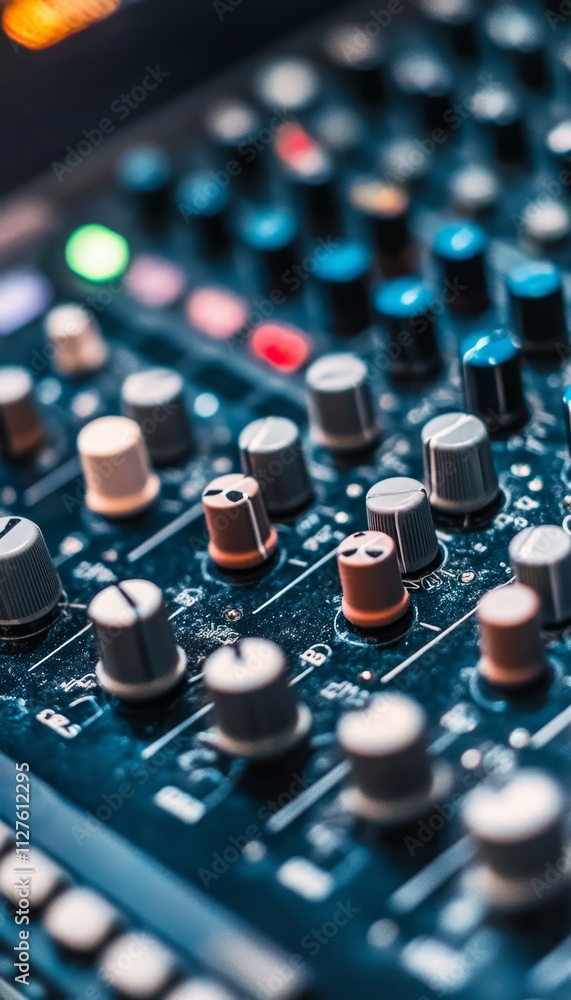 Captivating image of a sound board in a professional recording studio environment Captivating image of a sound board in a professional recording studio environment