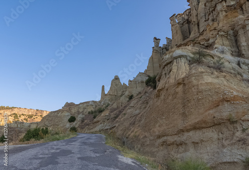 Geological formations and photographs of extinct volcanoes. landscape photos. photo